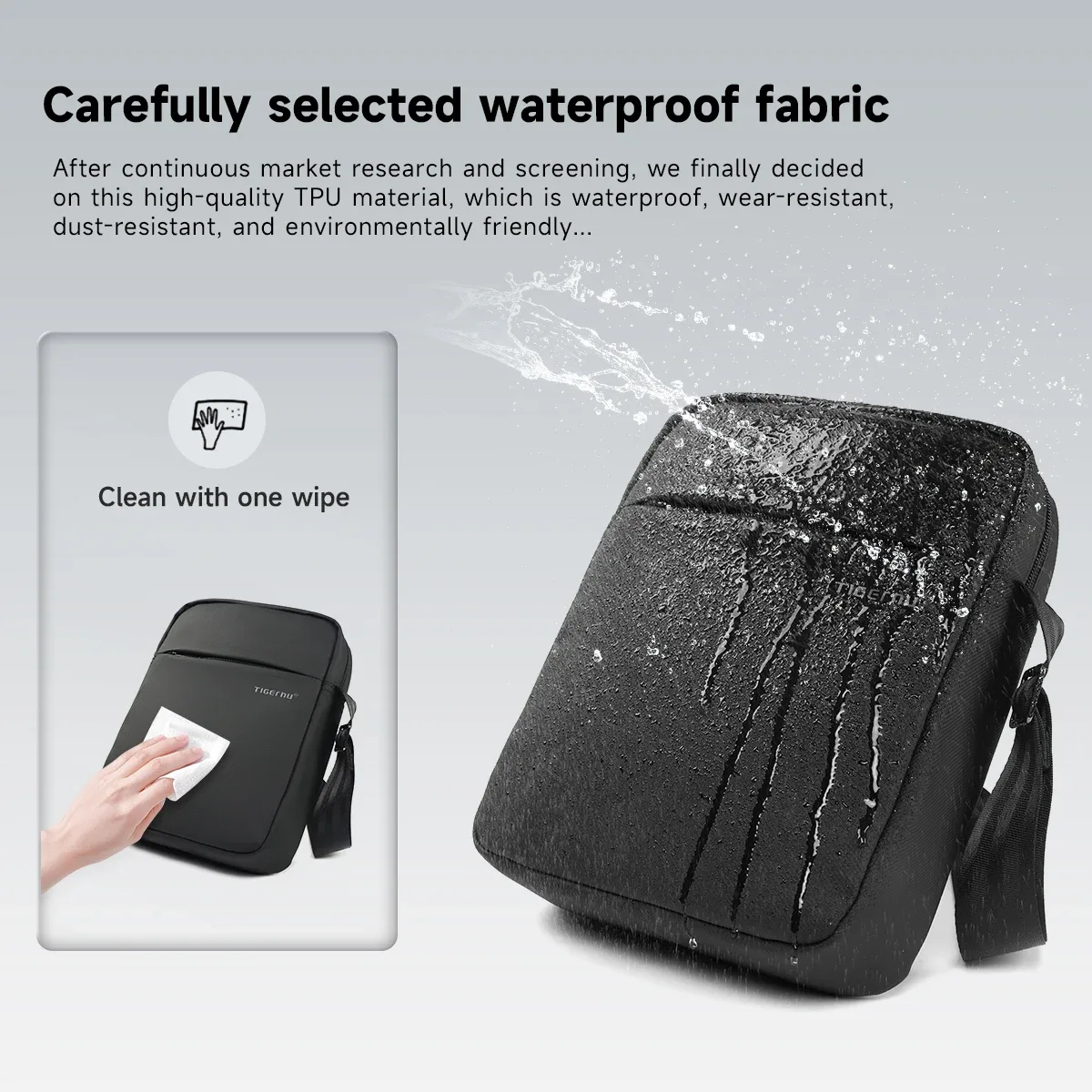 tigernu nouveaux hommes sac de messager de haute qualité sac à bandoulière étanche pour hommes voyage d'affaires sac à bandoulière mâle mini sac