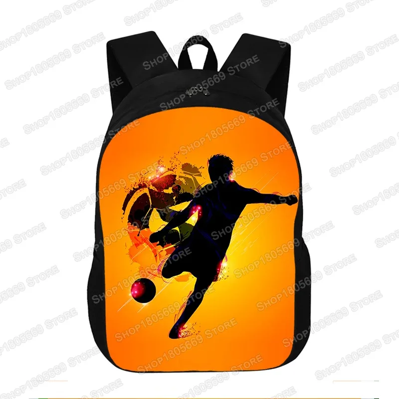 sac à dos imprimé football pour jeunes, cartable d'école, grande capacité, sacs de rangement, sac d'ordinateur, cadeau pour enfants, garçons et bol