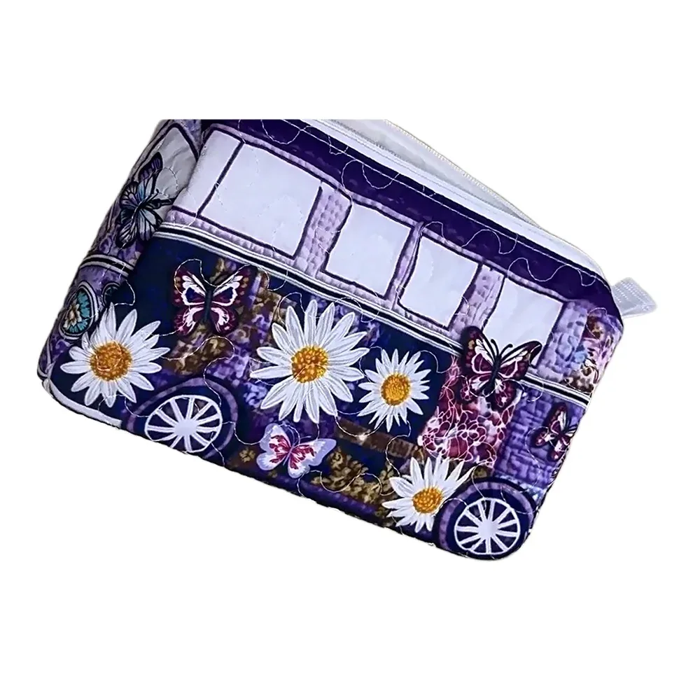 trousse de toilette matelassée 3 tailles, imprimée 3d animaux mignons et motifs floraux, pochette de maquillage patchwork, organisateur de voyage, boîte de rangement