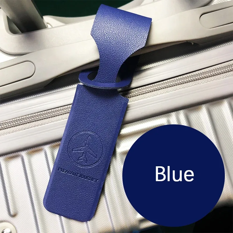 étiquette à bagages en cuir pu, étiquette à bagages suspendue en forme de longue bande, accessoires de voyage portables pour valises et sacs à dos, étiquettes de nom, d'identité et d'adresse.