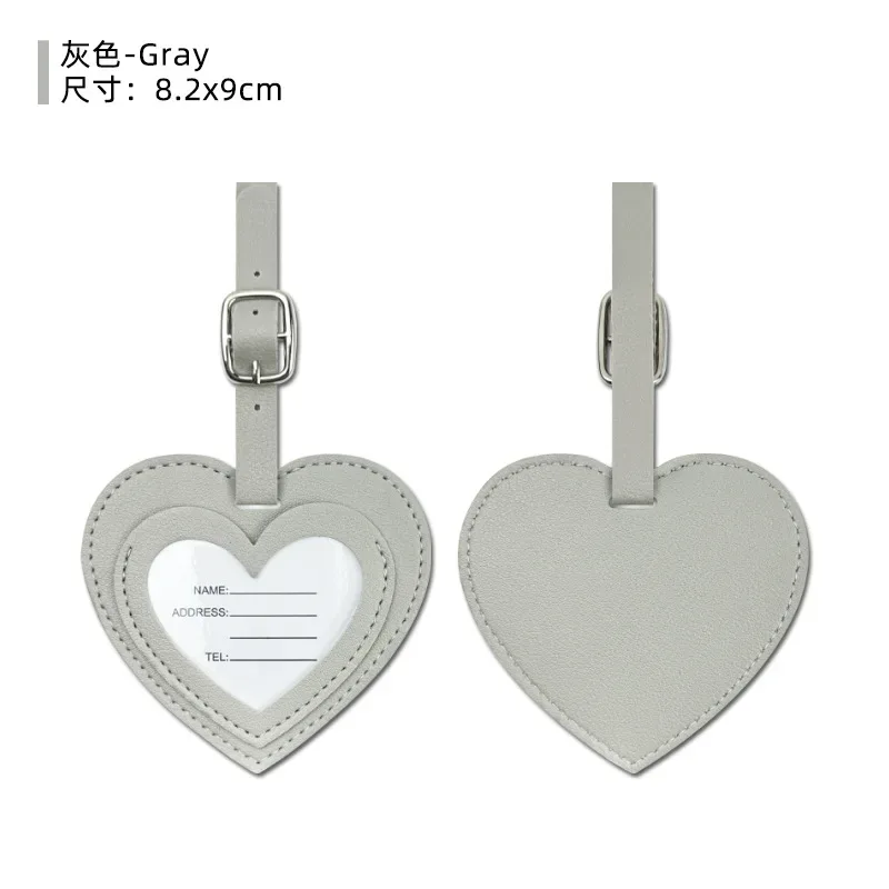 étiquette de bagage de voyage en forme de cœur, personnalisable avec initiales, étiquette de valise de luxe pour affaires, gravure de nom, pendentif de sac à main en pu, vente en gros, cadeau de mariage