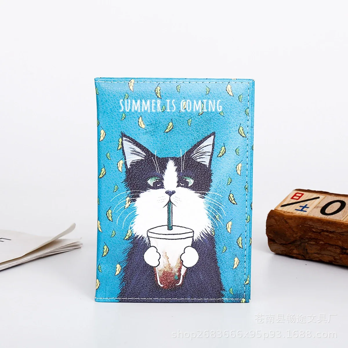 housse protection ordinateur tablette imprimée animaux chats saisons bleu voyage documents billets aériens accessoires