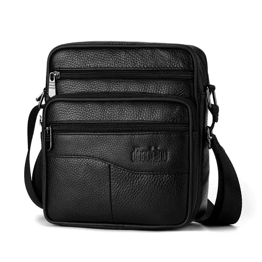 nouveau sac à bandoulière pour hommes d'affaires décontracté bracelet en cuir pour hommes sac latéral de courrier noir pour sac de voyage postier pour hommes