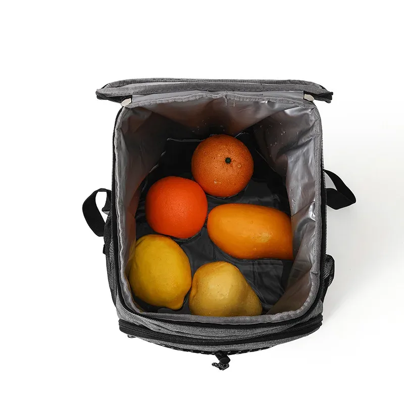 sac à dos isotherme étanche, grande capacité, sacs à déjeuner durables en tissu oxford, sacs à dos d'isolation thermique anti-fuite pour le camping