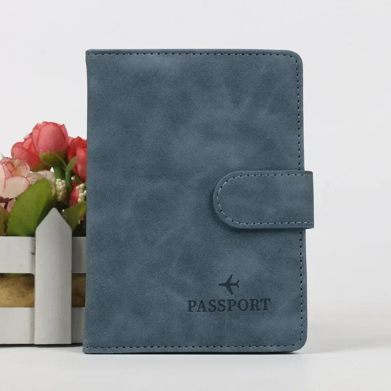 porte-passeport en cuir couvre étui étanche voyage carte de crédit portefeuille mignon passeport livre pour femmes/hommes boucle passeport couverture