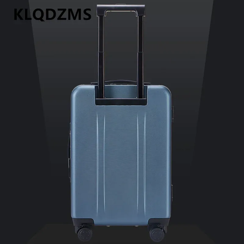 valise de voyage d'affaires klqdzms 18"20"22"24"26"28 pouces avec ouverture frontale pour ordinateur portable, valise à roulettes, sac à bagages