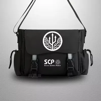 scp sécurisé conta sac de messager décontracté anime cosplay étudiant couverture lumineux sac à bandoulière pour hommes adolescents