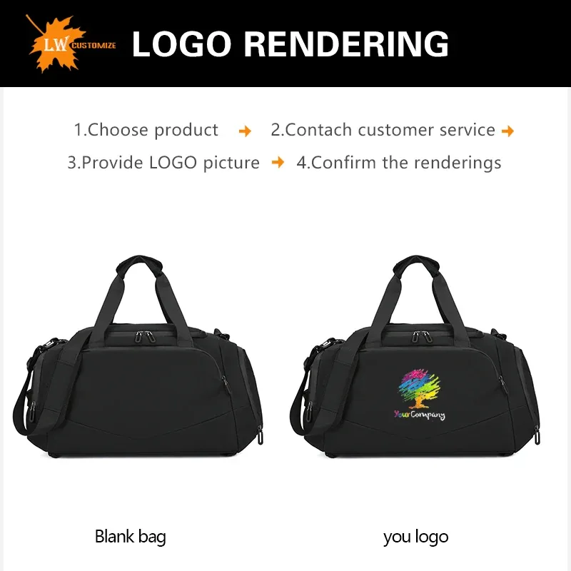 sac de sport triple avec logo, sac à dos double, sac à bandoulière, sac à main, image personnalisée, grande capacité, sac de voyage pour hommes et femmes