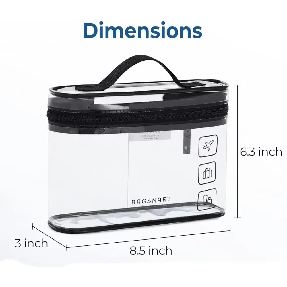 trousse de toilette transparente portable, grande capacité, organisateur de cosmétiques étanche, sac de rangement de voyage en pvc épais