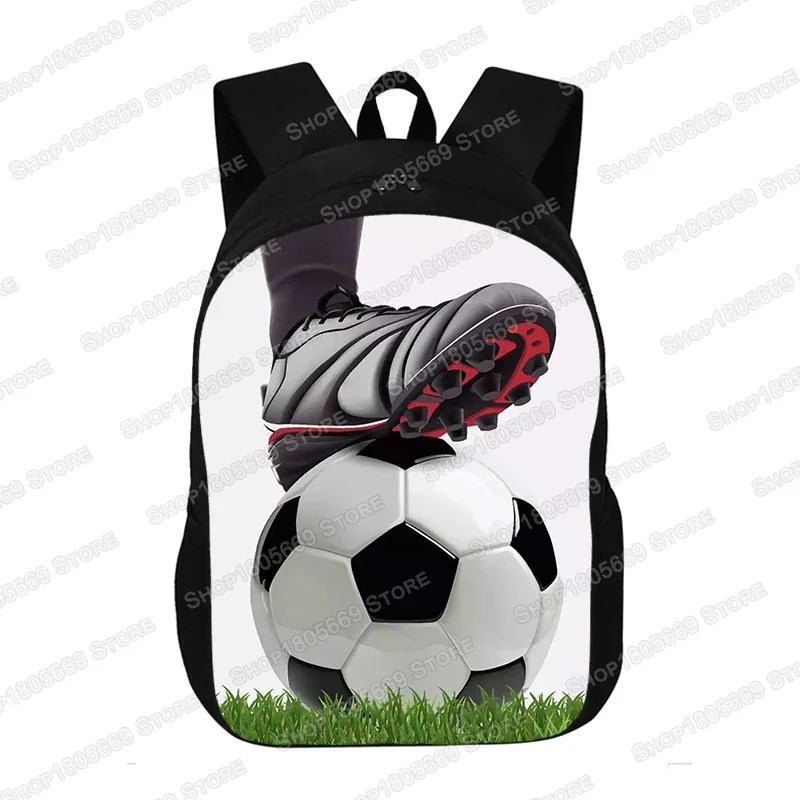 sac à dos imprimé football pour jeunes, cartable d'école, grande capacité, sacs de rangement, sac d'ordinateur, cadeau pour enfants, garçons et bol