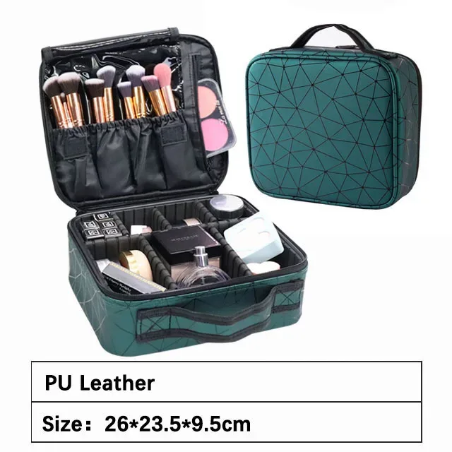 trousse de maquillage professionnelle de marque féminine, organisateur de cosmétiques d'esthéticienne à la mode, boîte de rangement, valise à outils pour ongles, sac de maquillage pour femmes