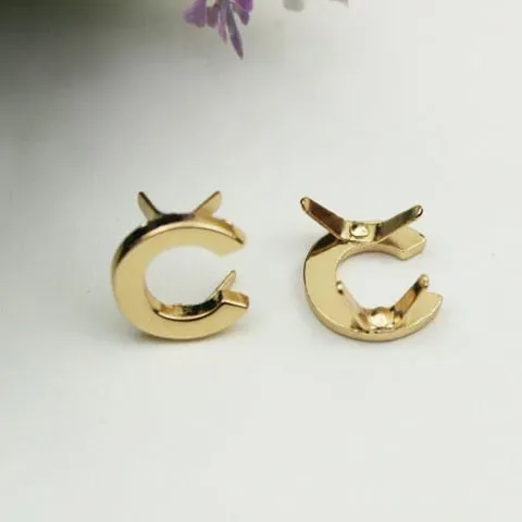 rivets métalliques anglais 26 lettres, 5 pièces, clous à griffes pour sacs, vêtements, chapeaux, décor en cuir, alphabets, artisanat fait à la main