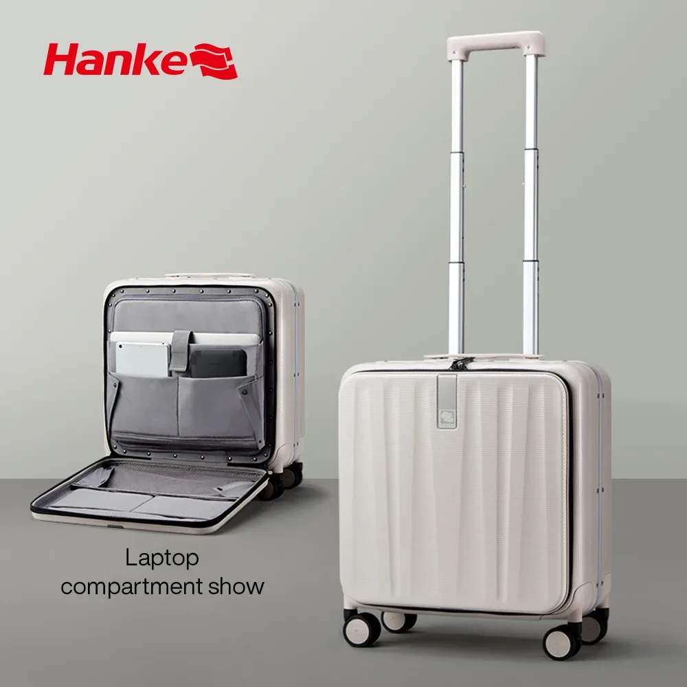hanke-valise à main avec cadre en aluminium, bagage à roulettes, cabine d'embarquement, roue tournante pc, serrure tsa, design esthétique, 7mm, 18 po, 20 po
