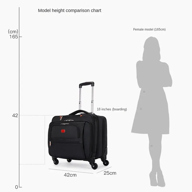 valise de voyage multifonction en tissu oxford, boîte d'embarquement pour ordinateur de 18 pouces, bagages roulants, boîtier de chariot à roues universelles