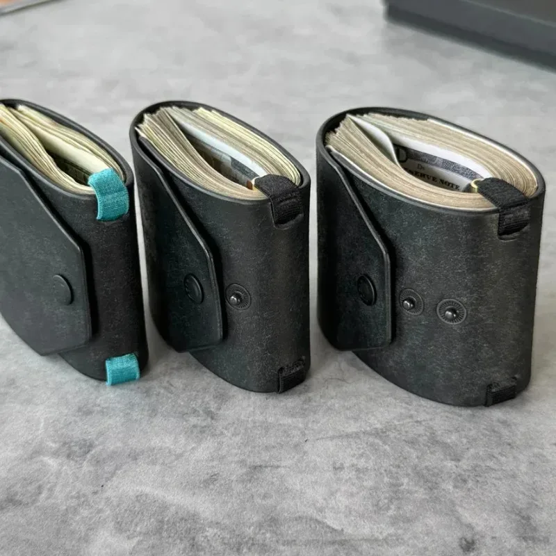 porte-monnaie en cuir à accès rapide, pochette portable pour billets, organisateur léger pour usage quotidien