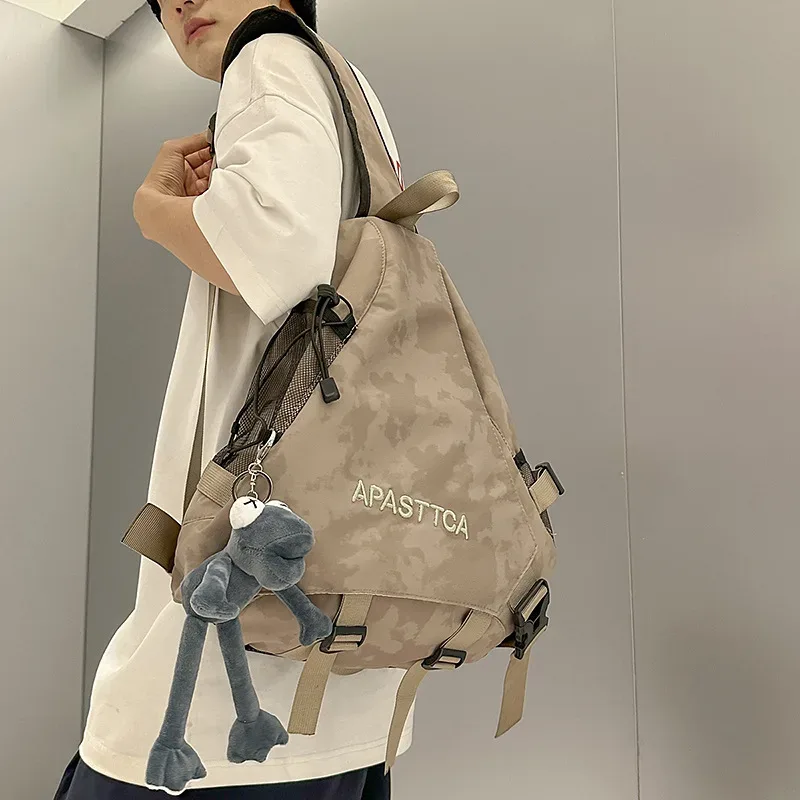 sac dos oxford université broderie camouflage beige vert imperméable multifonction bandoulière arquée poche integree fonction voyage extrem