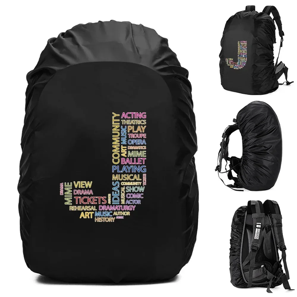 sac à dos imperméable pour homme, housse de pluie, camping en plein air, randonnée, escalade, sac à dos anti-poussière, texte imprimé, 20-70 l