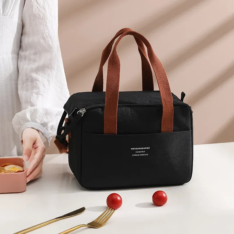 nouvelle sacoche isotherme portable pour femme, sac à déjeuner thermique, sac fourre-tout, sac à main isotherme, pochette bento étanche, sac à bandoulière pour le bureau