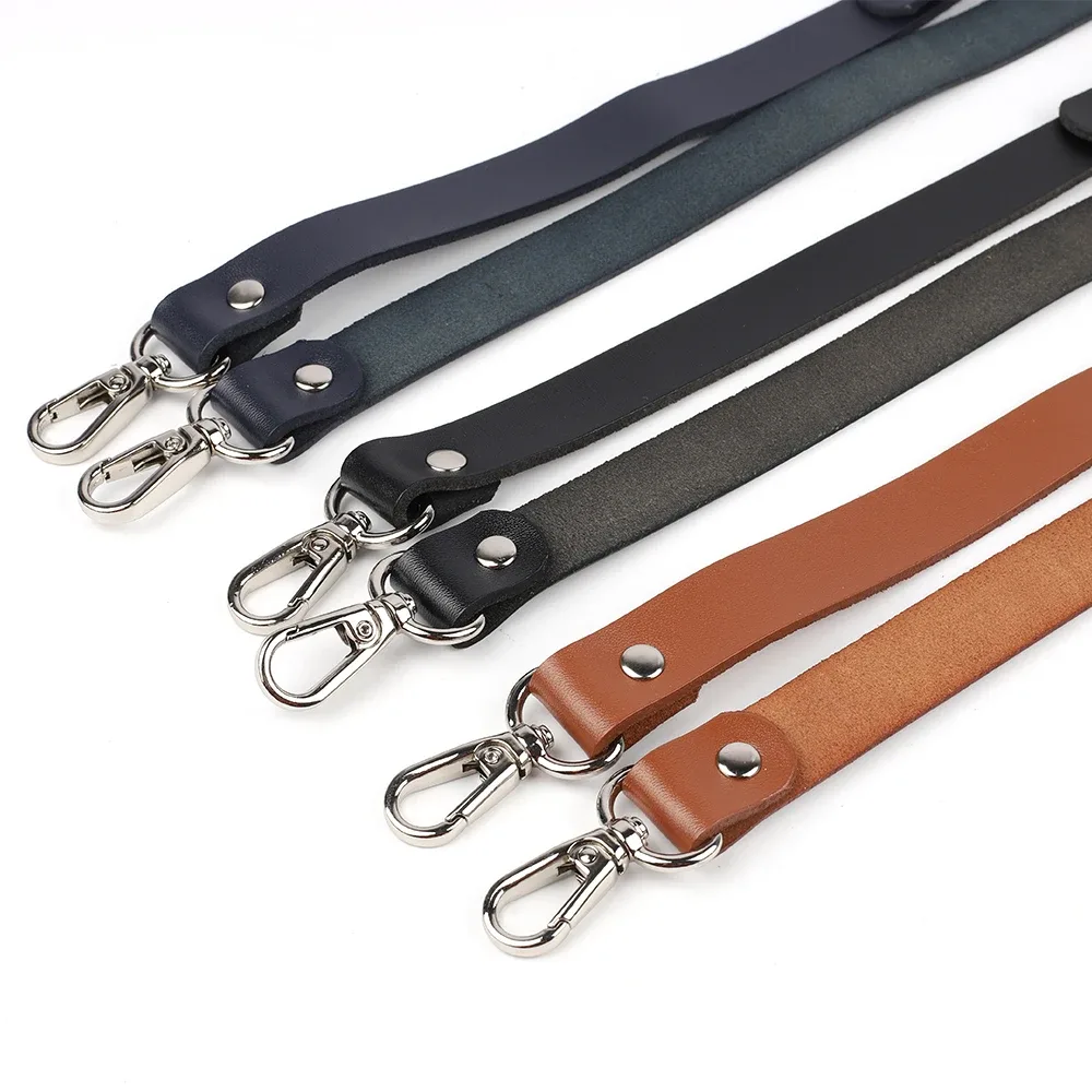 sangle de sac réglable en cuir de vachette de 127 cm de long, noir et brun, largeur 2 cm, pour sac bandoulière, accessoires de remplacement pour sac à main
