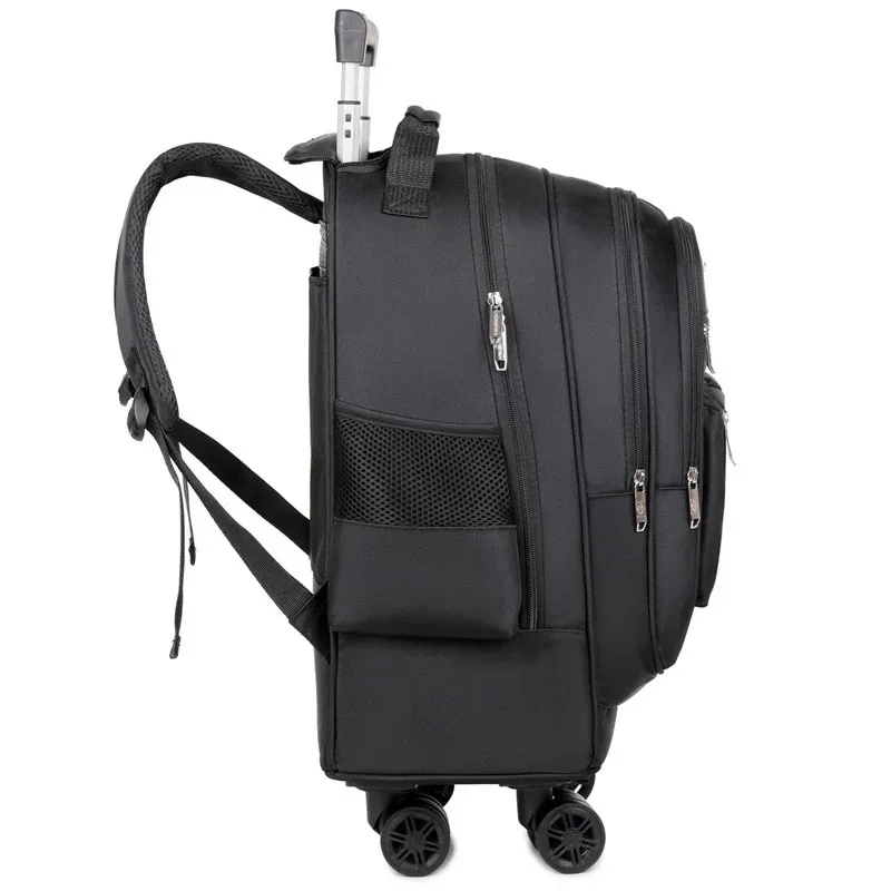 sac à dos de voyage d'affaires multifonctionnel avec roues pivotantes, sac à dos pour ordinateur portable durable et étanche de grande capacité pour court voyage