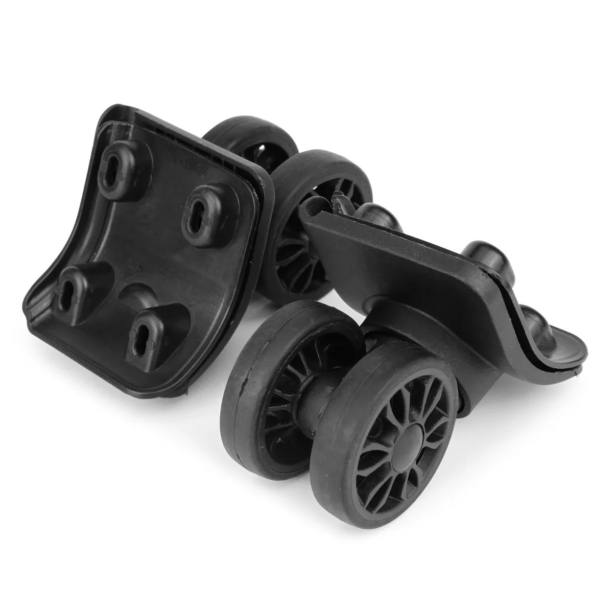 2 pièces st0149 chariot roulette remplacement valise boîte à bagages roues double rangée 360 °   kit de réparation de spinner, roues robustes