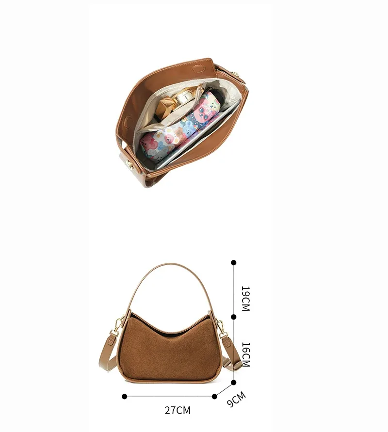 sac à bandoulière en cuir suédé pour femmes, sac à bandoulière au design unique, sac à main pour le travail et les déplacements, boîte de beauté urbaine, fourre-tout, nouvelle collection 2025
