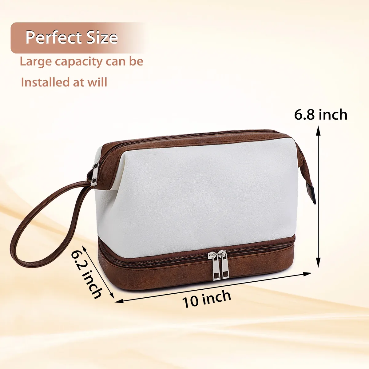 sac à cosmétiques de voyage de grande capacité, trousse de maquillage en cuir pu étanche, organisateur, pochette de toilette portable pour femmes, rangement de salle de bain