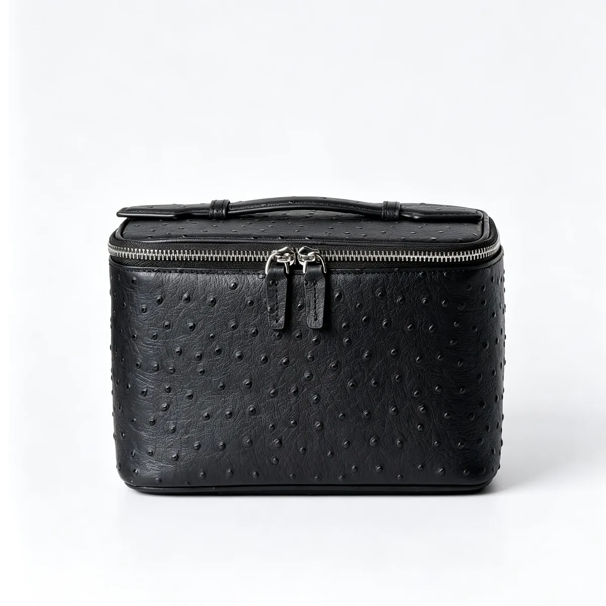 trousse de toilette de voyage en cuir véritable grande capacité, motif autruche, nouvelle collection luxe, portable, pour cosmétiques