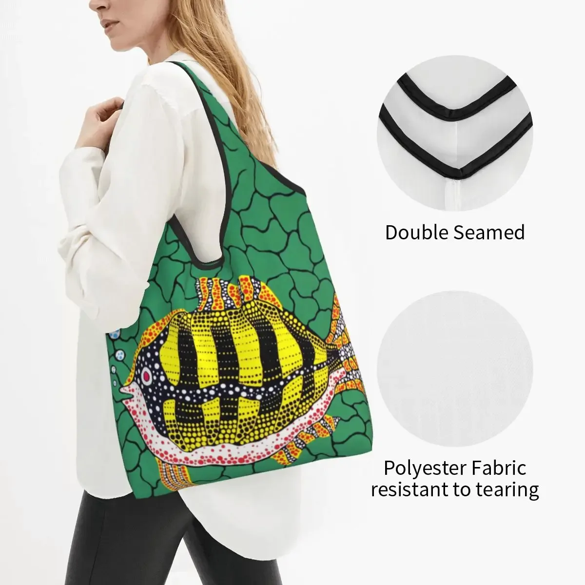 kawaii yayoi kusama art abstrait shopping sacs fourre-tout portable épicerie sac à bandoulière