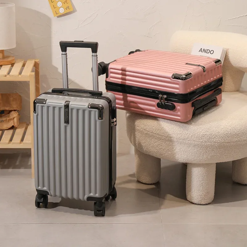 valise de voyage légère avec mot de passe pour étudiant, petit bagage, roue universelle pour homme et femme, chariot d'embarquement, 18 pouces