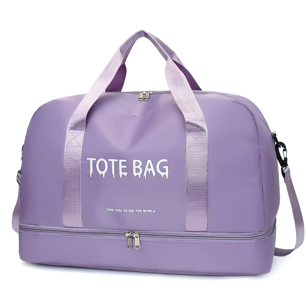sac de voyage multifonctionnel de grande capacité avec bandoulière réglable, sac de sport décontracté en nylon durable pour le sport