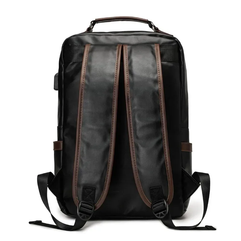 sac à dos rétro en cuir souple pour hommes, sac à dos pour ordinateur portable de grande capacité, cartable pour étudiants, cartable pour hommes, mode