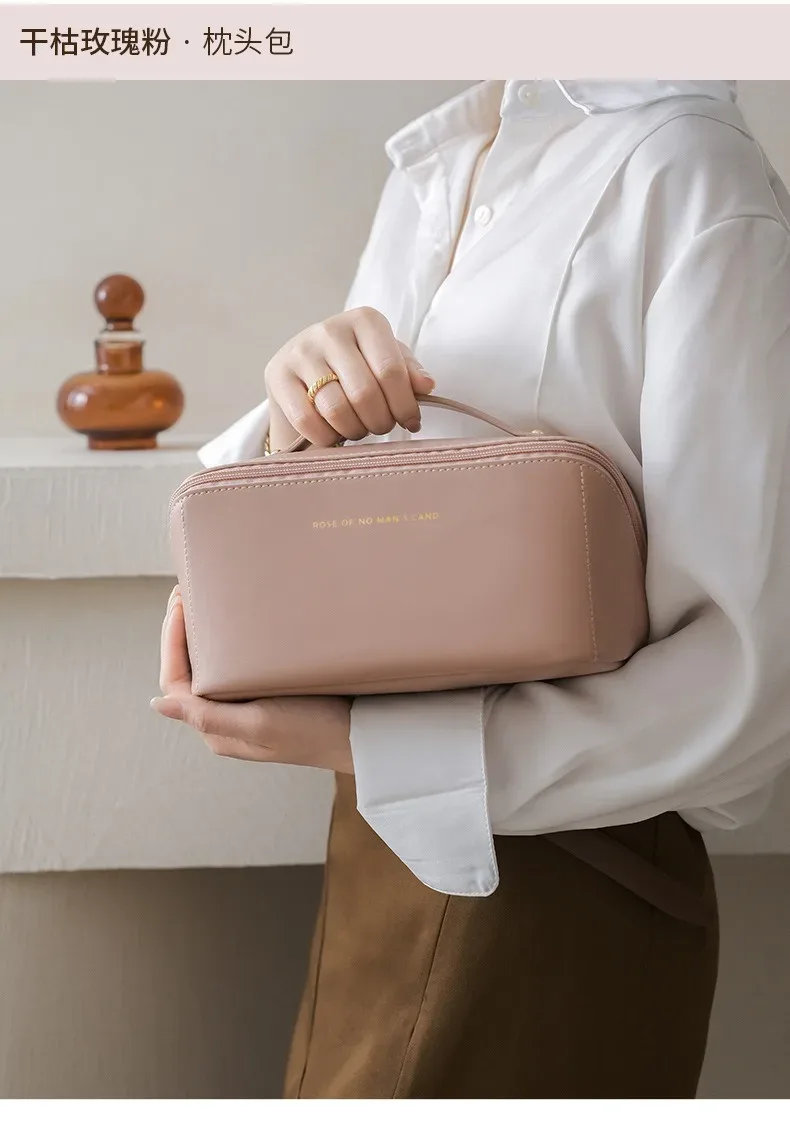 sac de cosmétiques tendance et très vendu, grande capacité, sac de rangement de cosmétiques portable pour femmes, sac de voyage portable, imperméable, grand format