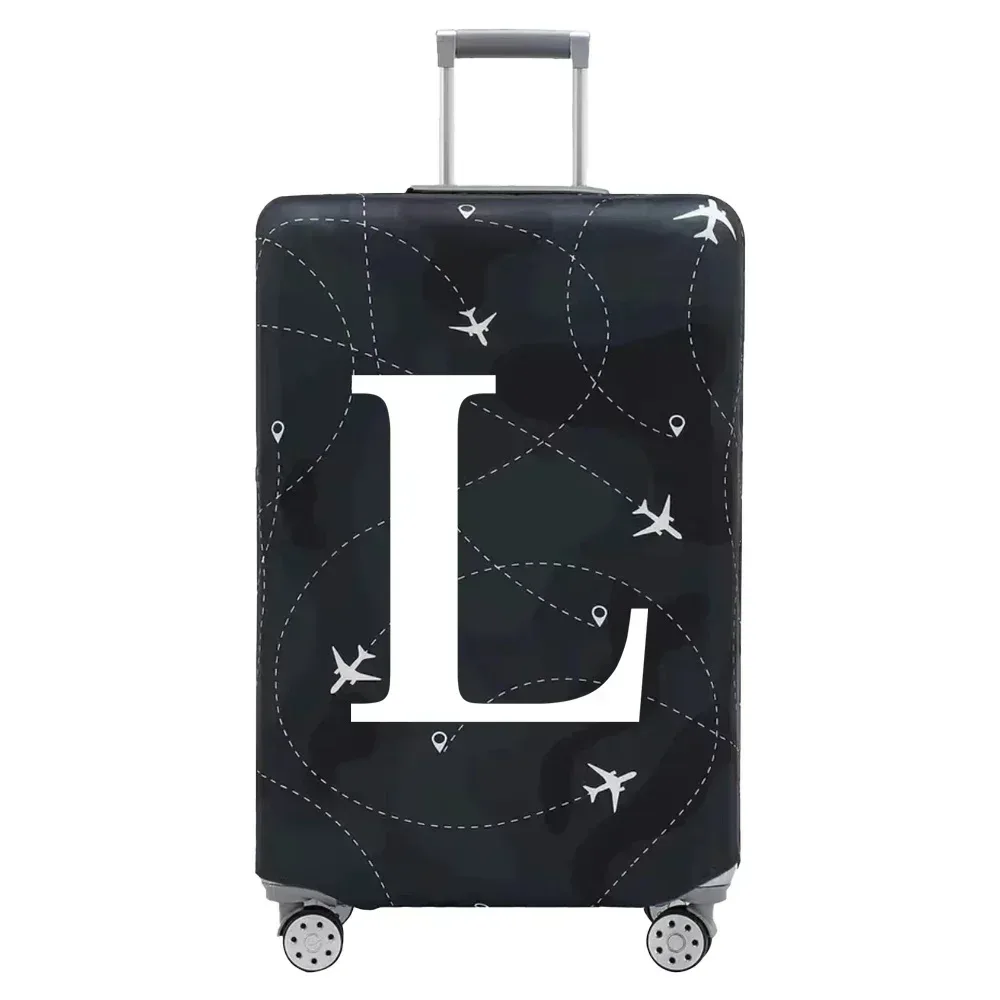 housse de protection pour bagages en tissu extensible, housse anti-poussière, anti-rayures, adaptée aux valises de 18 à 32 pouces, accessoires de voyage avec lettres blanches