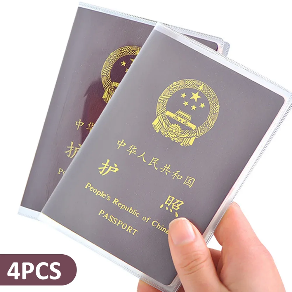 【ventes chaudes】 1-4 pièces housse de protection pour passeport transparent givré, étui à documents étanche en pvc