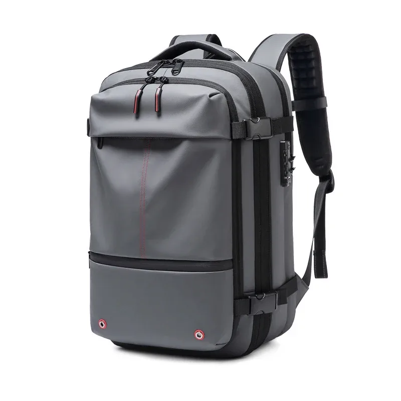 sac à dos de voyage pour hommes, sac à dos à compression sous vide pour ordinateur portable de 17 pouces, sac à dos d'affaires de grande capacité, sac à dos d'école extensible pour randonnée