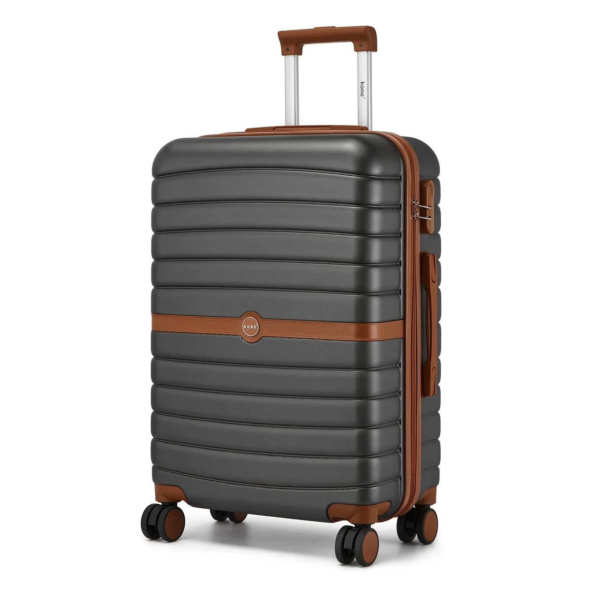 bagages rigides kono, disponibles en 20/24/28 pouces, valise légère en abs avec serrure à combinaison à 3 chiffres, silencieuse 360 ° valise de voyage à roulettes pivotantes, poignée télescopique, bagage à main