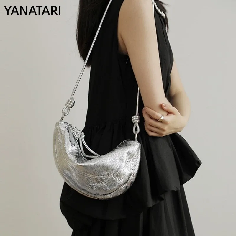 sac à bandoulière yanatari en cuir véritable, sac à main pour femme, grande capacité, sacs bandoulière en cuir de vachette pleine fleur 2026