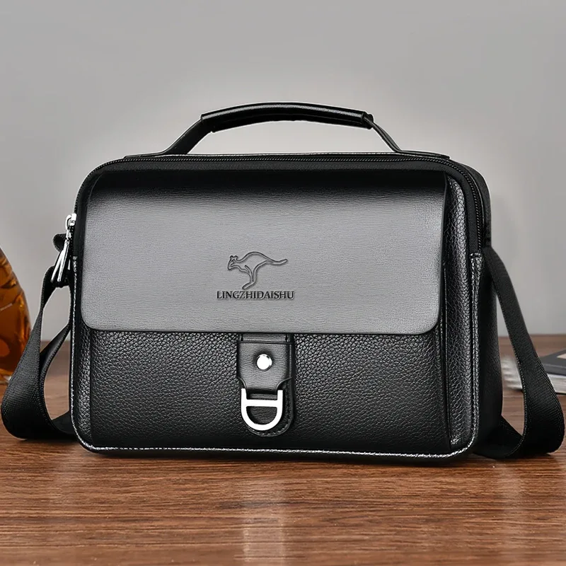 Sac à bandoulière en cuir élégant pour homme, sac à main décontracté avec sangle réglable, parfait pour le travail, les voyages et les trajets quotidiens