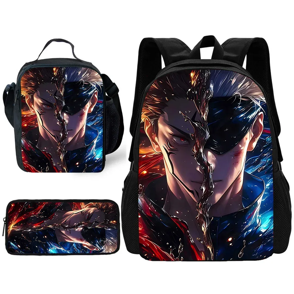 sac à dos d'école pour enfants, anime j-jujutsus k-kaisens, avec sacs à déjeuner, sacs à crayons, sacs d'école pour garçons et filles, meilleur cadeau