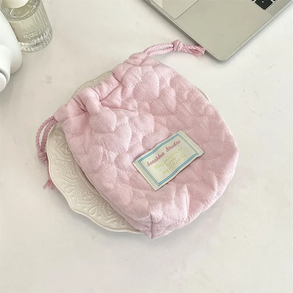 pochette de maquillage matelassée à motif étoile avec cordon de serrage, pochette de rangement souple pour appareil photo, rouge à lèvres, petit organisateur d'électronique