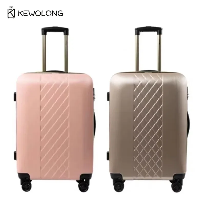 valise rigidite pc silencieuse serrure tsa motif géométrique diagonale forme rectangulaire couleur rose pâle usage voyage
