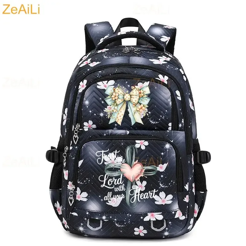 sac à dos imperméable pour femmes, motif libellule et floral, sac de voyage pour adolescentes, cartable pour adolescentes, mochila