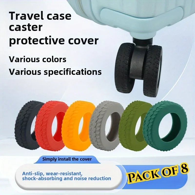 couvercle protecteur roulettes caoutchouc gel silice anti dérapage absorption choc silence voyage noir bleu beige