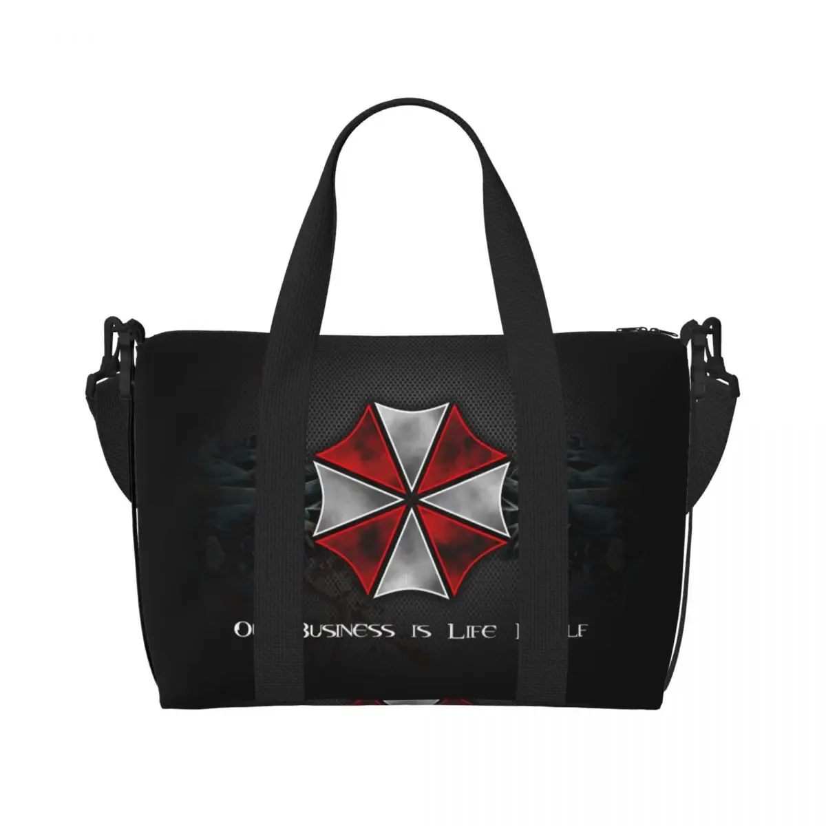 sac fourre-tout personnalisé pour femmes, fourre-tout de cosplay de jeu de film umbrella corporation, sacs de voyage de plage et de gymnastique de grande capacité