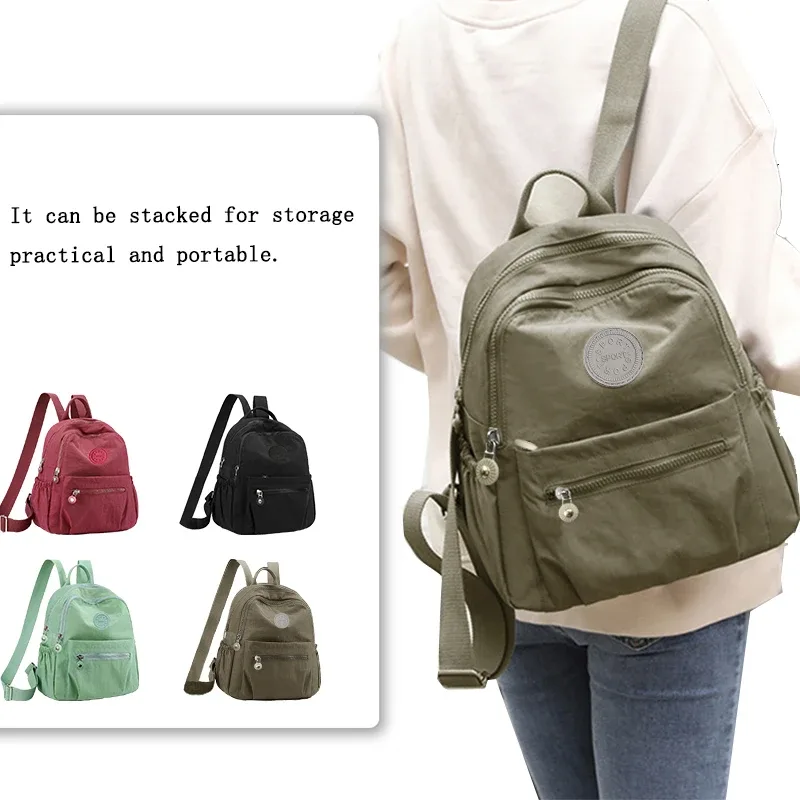 Sac à dos multicolore Chic pour voyage quotidien, élégant, léger, polyvalent, décontracté, fonctionnel