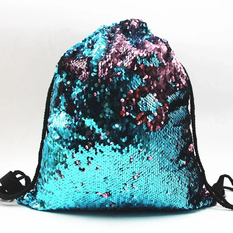 sac à dos à paillettes pour femmes, sac d'extérieur avec cordon de serrage