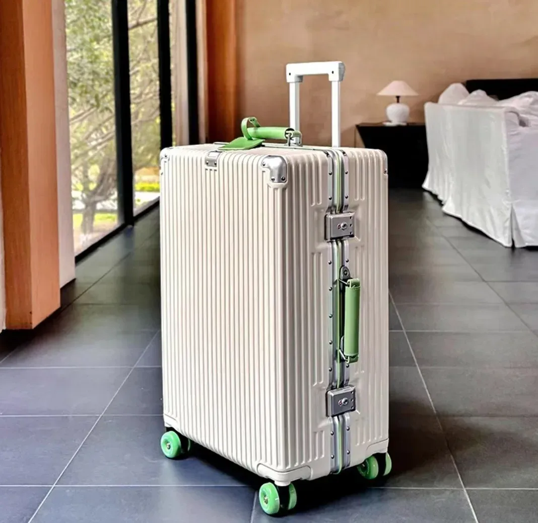 valise à main avec cadre en aluminium, avec roue rotative silencieuse colorée, serrure tsa, boîtier de chariot de voyage, bagages roulants de haute qualité