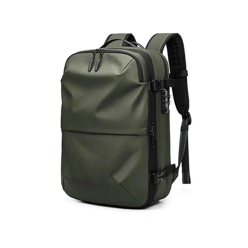 sac à dos de voyage pour hommes, sac à dos à compression sous vide pour ordinateur portable 17 pouces, sac à dos d'affaires de grande capacité, sac à dos scolaire extensible, sac à dos de randonnée