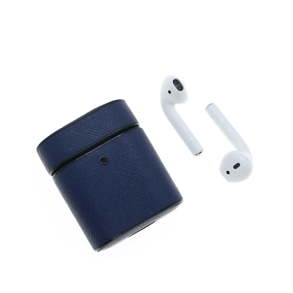 boîte en cuir saffiano personnalisée pour airpods 1/2 pro, housse de protection pour écouteurs apple air pods 2 pro